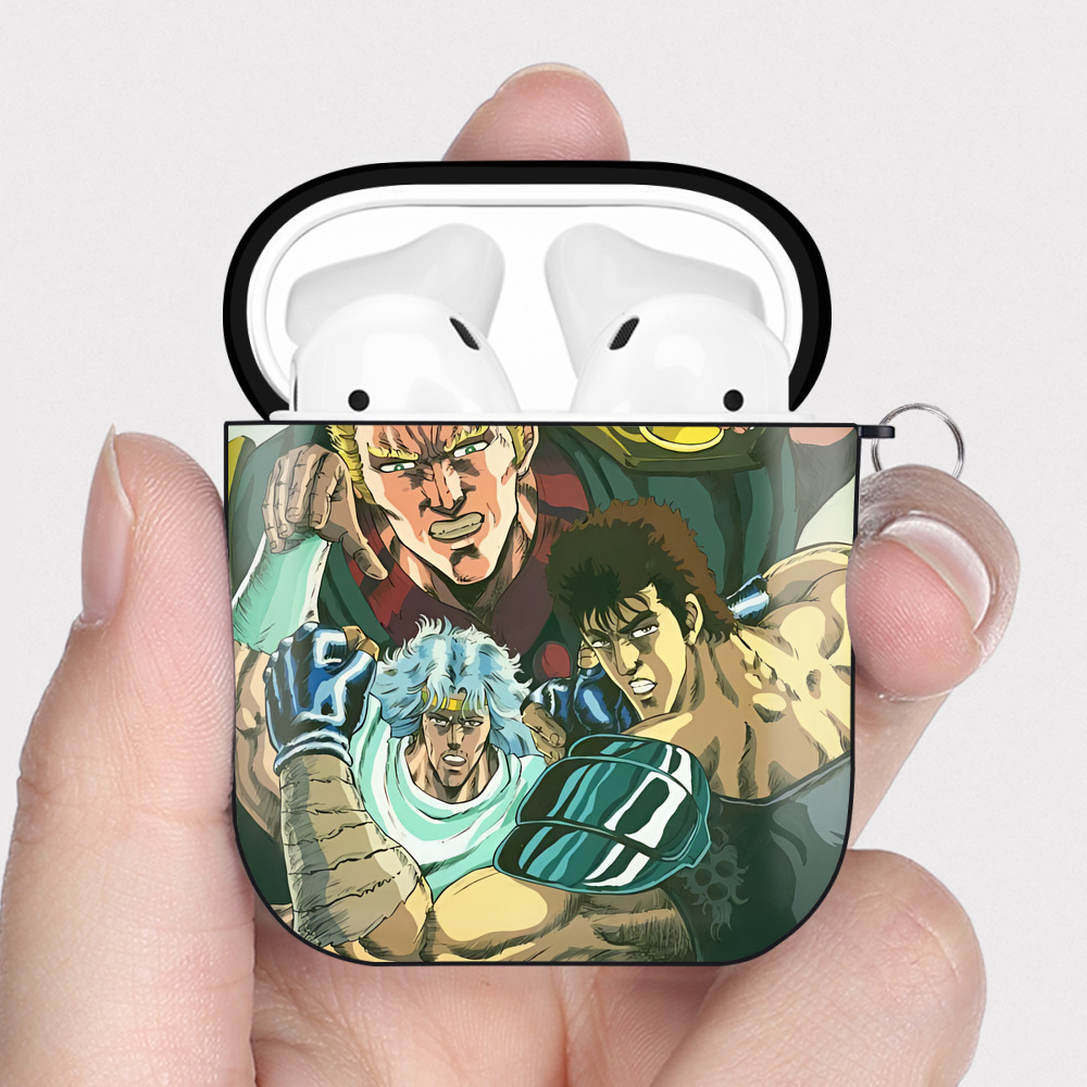 （画像用） 北斗の拳 Fist of the North Star AirPods 第2世代保護ケース ハードシェル ブラック 耐衝撃・防指紋・カラビナ付き