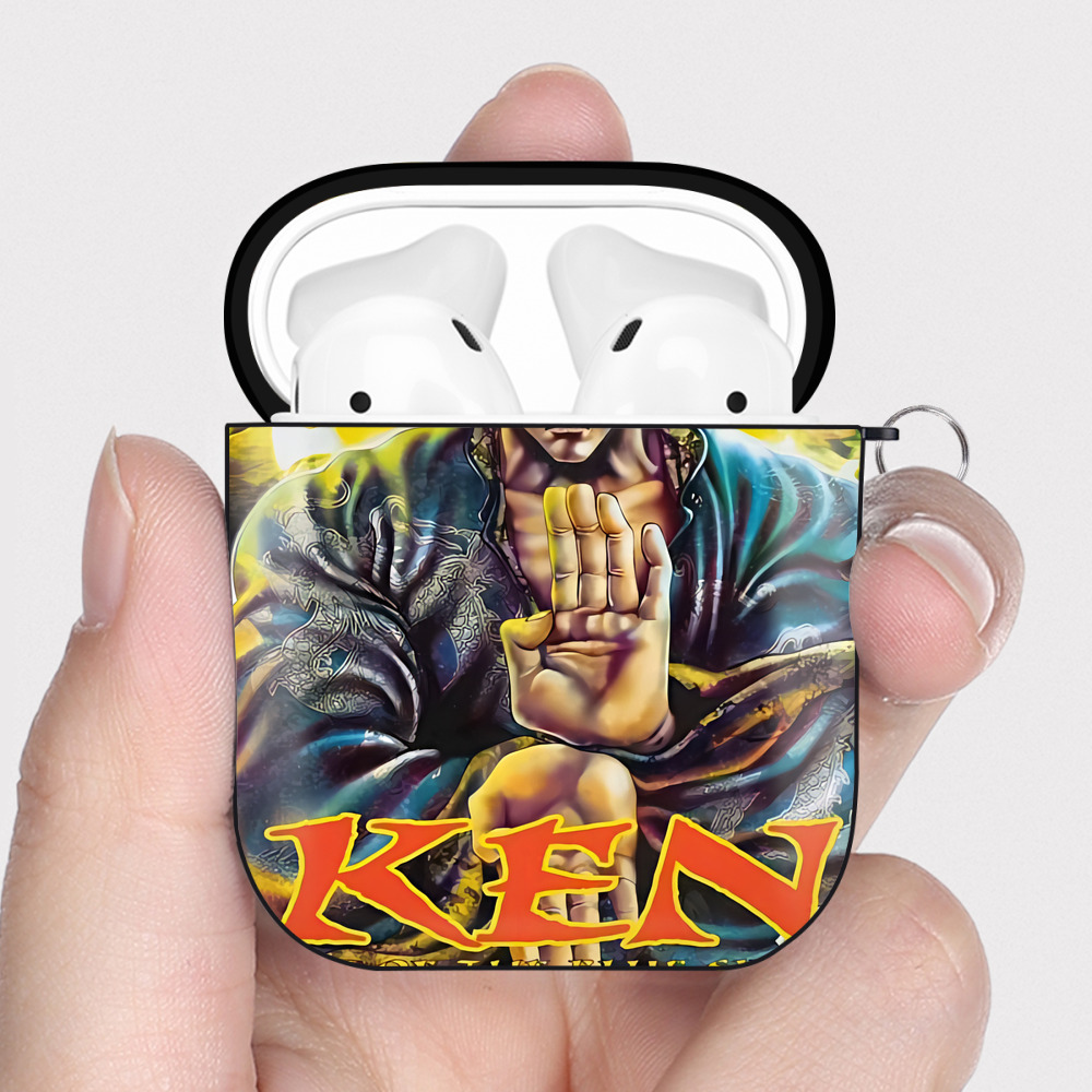 （画像用） 北斗の拳 Fist of the North Star AirPods 第2世代保護ケース ハードシェル ブラック 耐衝撃・防指紋・カラビナ付き