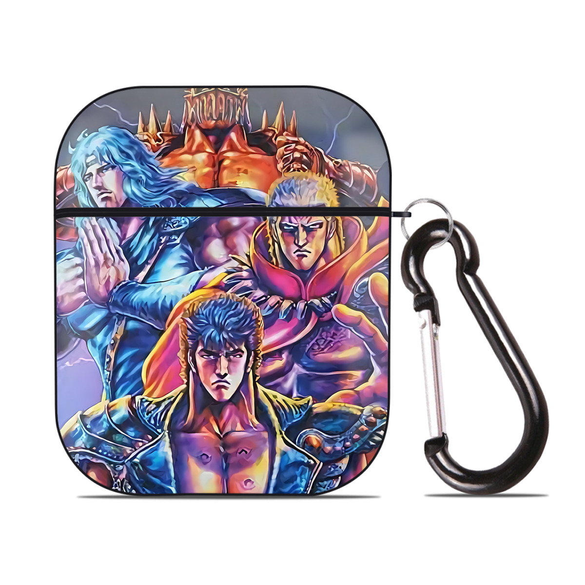 （画像用） 北斗の拳 Fist of the North Star AirPods 第2世代保護ケース ハードシェル ブラック 耐衝撃・防指紋・カラビナ付き