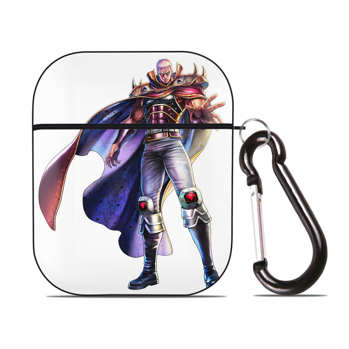 （画像用） 北斗の拳 Fist of the North Star AirPods 第2世代保護ケース ハードシェル ブラック 耐衝撃・防指紋・カラビナ付き
