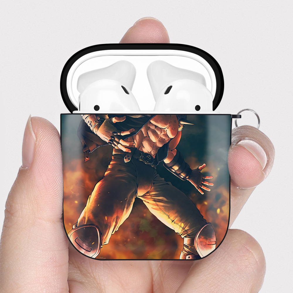 （画像用） 北斗の拳 Fist of the North Star AirPods 第2世代保護ケース ハードシェル ブラック 耐衝撃・防指紋・カラビナ付き