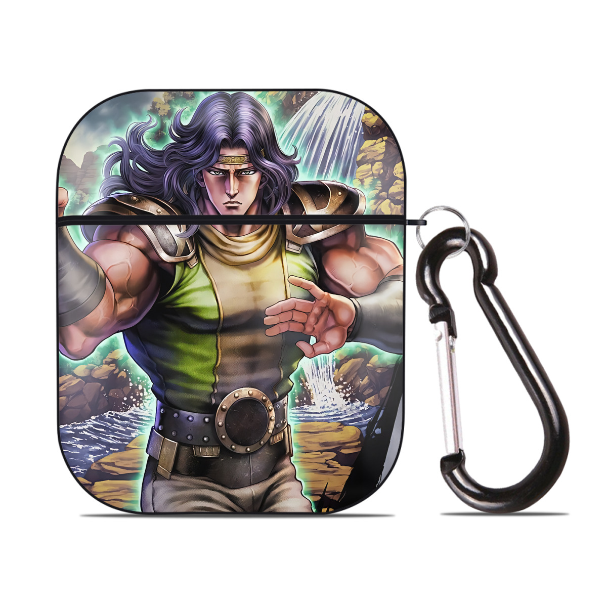 （画像用） 北斗の拳 Fist of the North Star AirPods 第2世代保護ケース ハードシェル ブラック 耐衝撃・防指紋・カラビナ付き