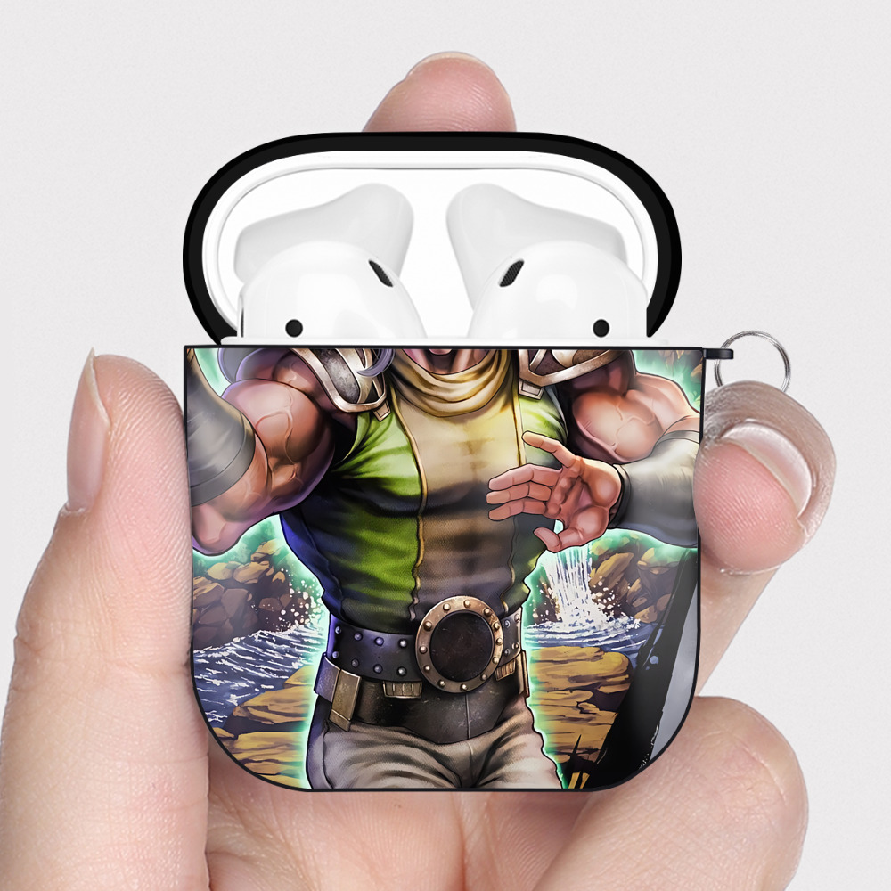 （画像用） 北斗の拳 Fist of the North Star AirPods 第2世代保護ケース ハードシェル ブラック 耐衝撃・防指紋・カラビナ付き