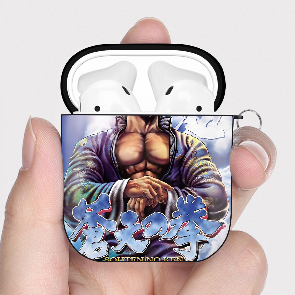 （画像用） 北斗の拳 Fist of the North Star AirPods 第2世代保護ケース ハードシェル ブラック 耐衝撃・防指紋・カラビナ付き