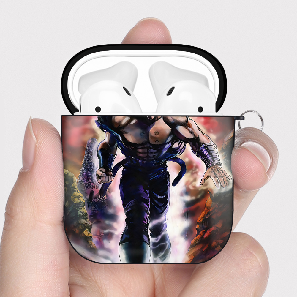 （画像用） 北斗の拳 Fist of the North Star AirPods 第2世代保護ケース ハードシェル ブラック 耐衝撃・防指紋・カラビナ付き