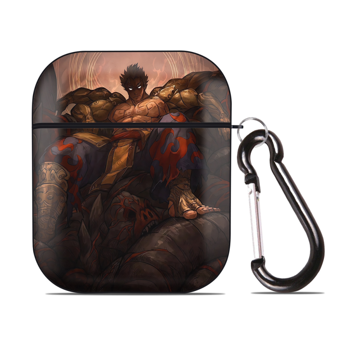 （画像用） 北斗の拳 Fist of the North Star AirPods 第2世代保護ケース ハードシェル ブラック 耐衝撃・防指紋・カラビナ付き