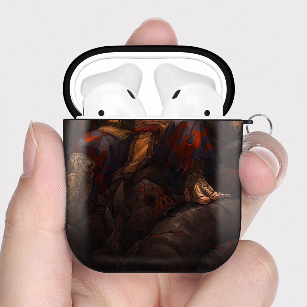 （画像用） 北斗の拳 Fist of the North Star AirPods 第2世代保護ケース ハードシェル ブラック 耐衝撃・防指紋・カラビナ付き