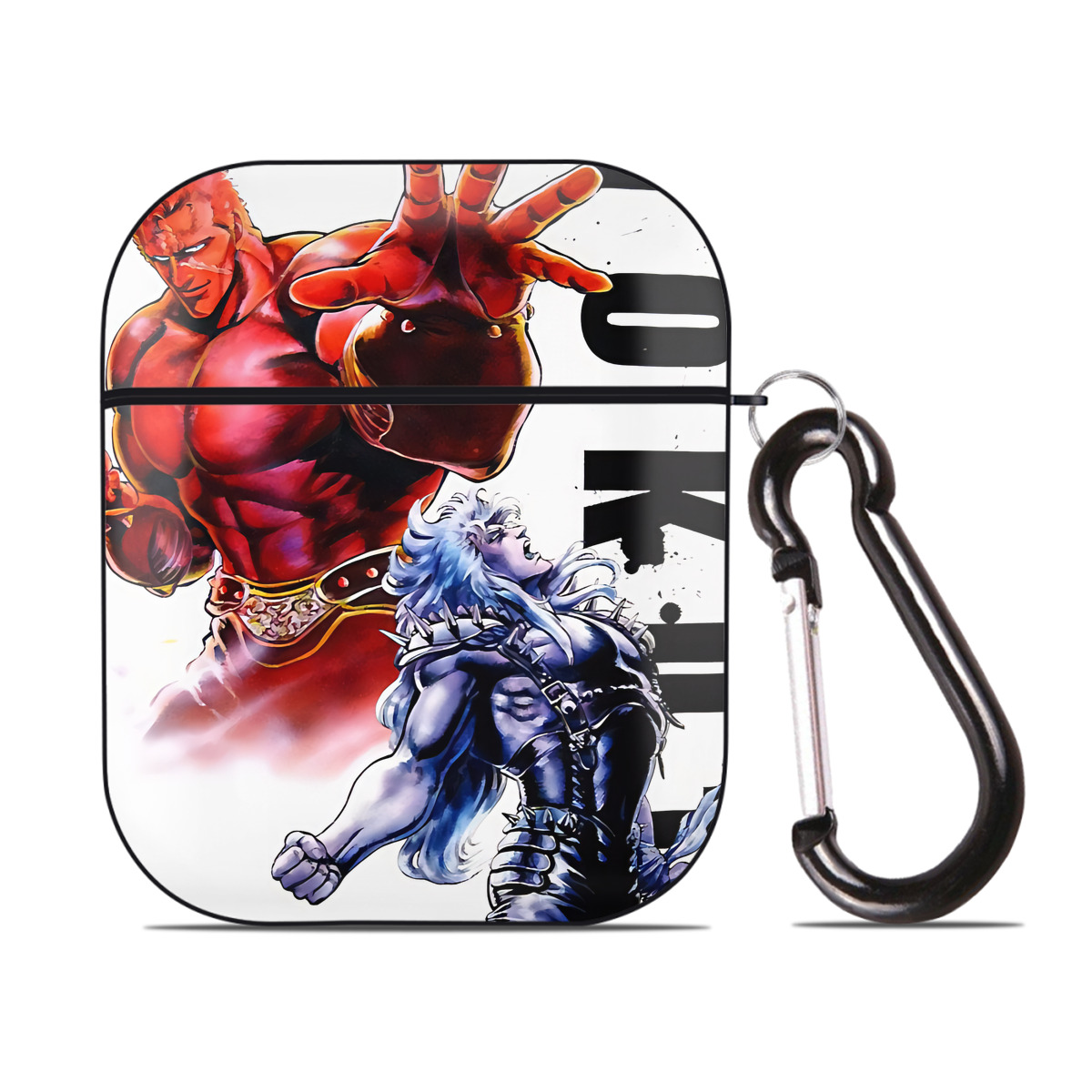 （画像用） 北斗の拳 Fist of the North Star AirPods 第2世代保護ケース ハードシェル ブラック 耐衝撃・防指紋・カラビナ付き