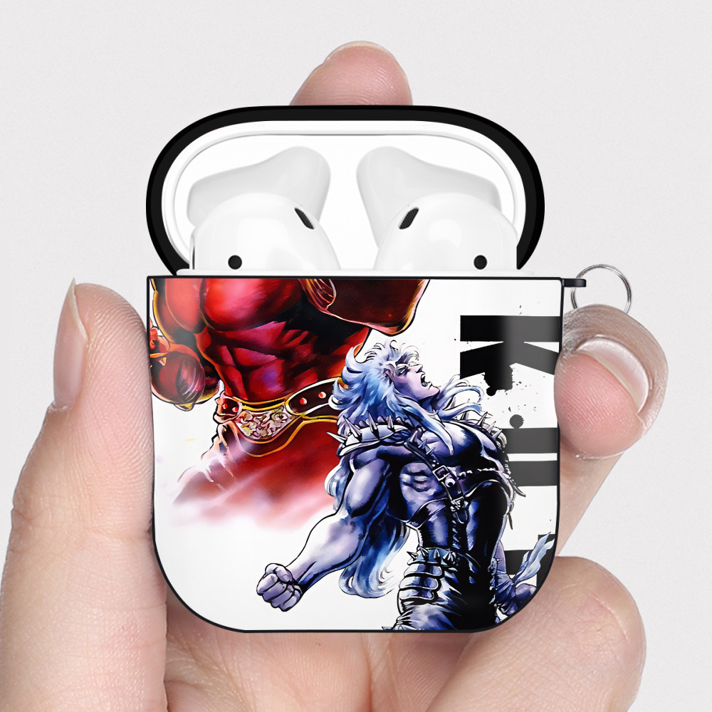 （画像用） 北斗の拳 Fist of the North Star AirPods 第2世代保護ケース ハードシェル ブラック 耐衝撃・防指紋・カラビナ付き