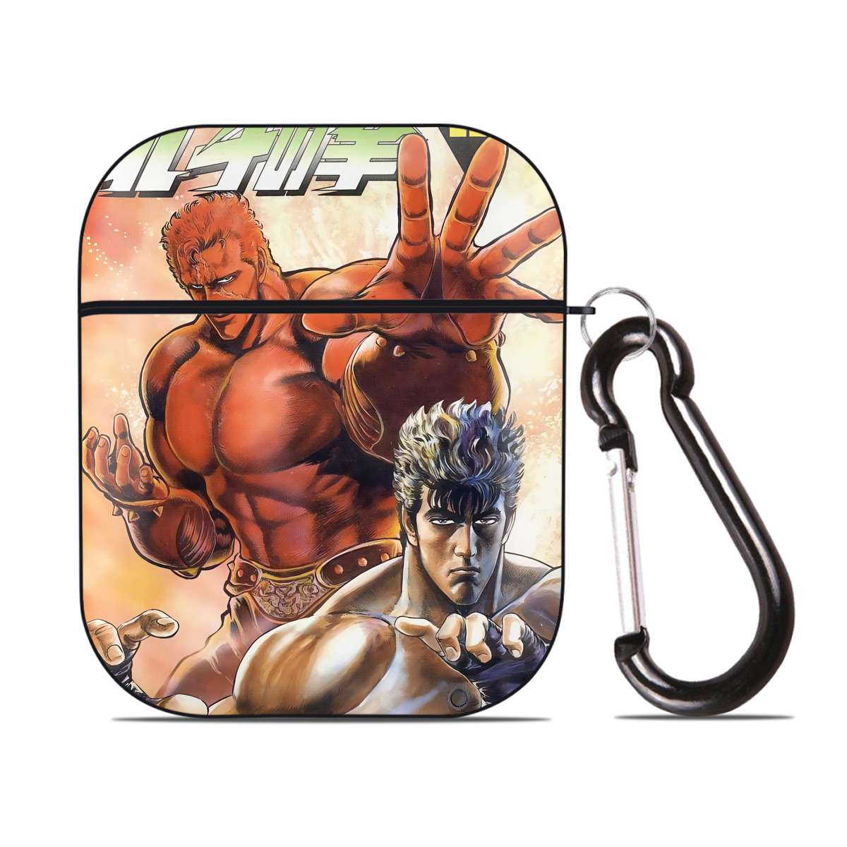 （画像用） 北斗の拳 Fist of the North Star AirPods 第2世代保護ケース ハードシェル ブラック 耐衝撃・防指紋・カラビナ付き
