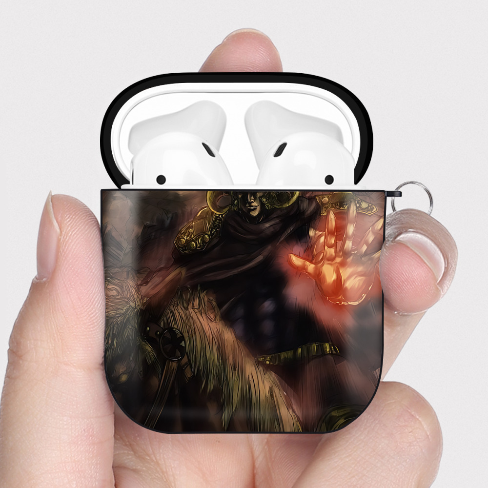 （画像用） 北斗の拳 Fist of the North Star AirPods 第2世代保護ケース ハードシェル ブラック 耐衝撃・防指紋・カラビナ付き