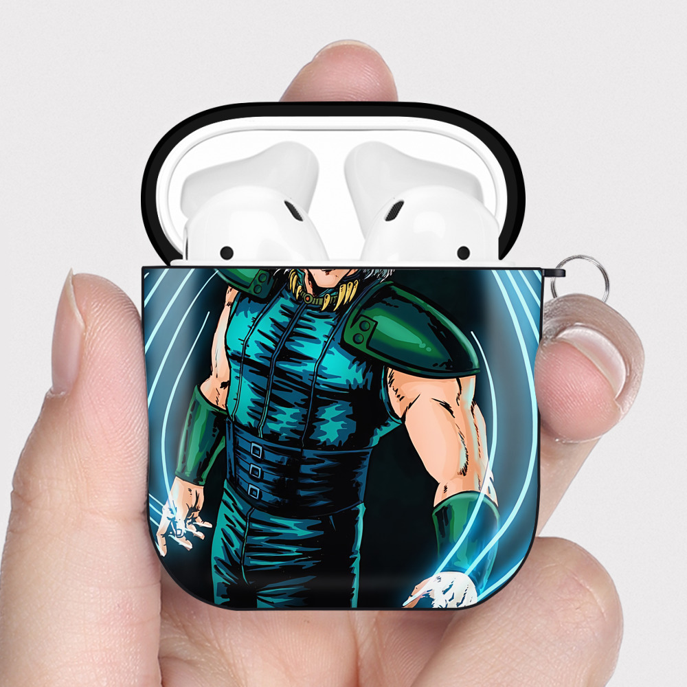 （画像用） 北斗の拳 Fist of the North Star AirPods 第2世代保護ケース ハードシェル ブラック 耐衝撃・防指紋・カラビナ付き