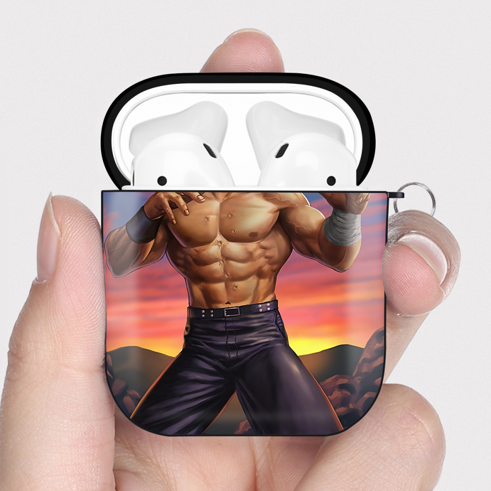 （画像用） 北斗の拳 Fist of the North Star AirPods 第2世代保護ケース ハードシェル ブラック 耐衝撃・防指紋・カラビナ付き