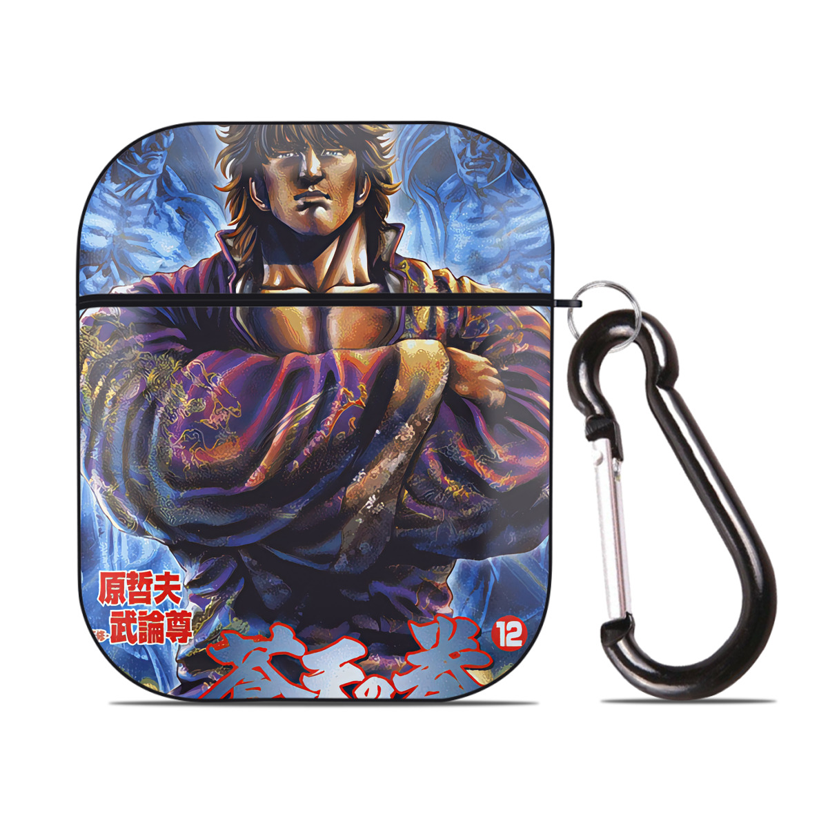 （画像用） 北斗の拳 Fist of the North Star AirPods 第2世代保護ケース ハードシェル ブラック 耐衝撃・防指紋・カラビナ付き