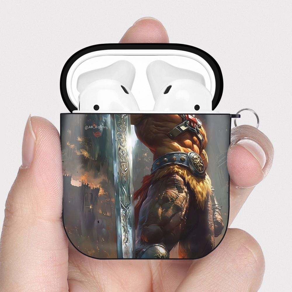 （画像用） 北斗の拳 Fist of the North Star AirPods 第2世代保護ケース ハードシェル ブラック 耐衝撃・防指紋・カラビナ付き