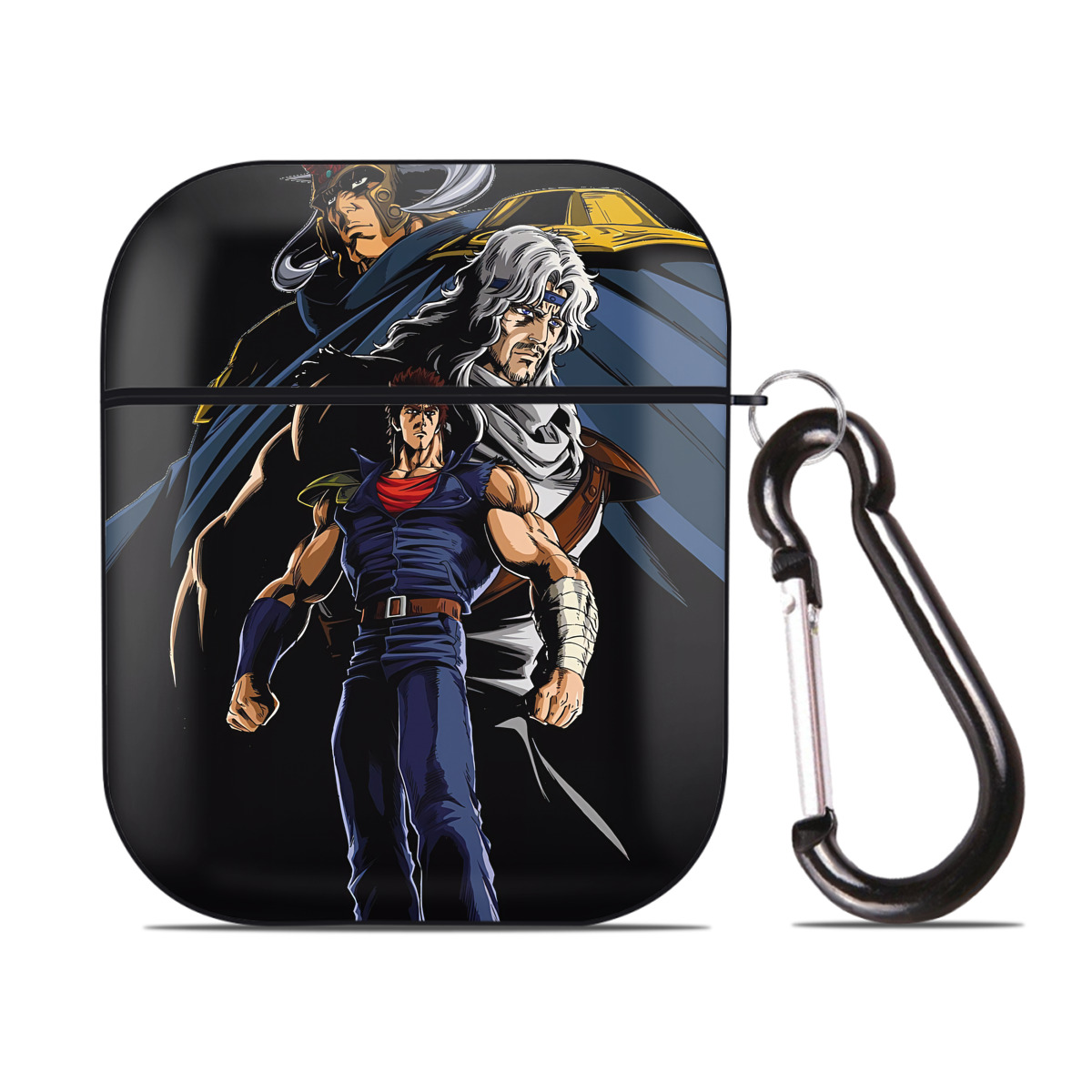 （画像用） 北斗の拳 Fist of the North Star AirPods 第2世代保護ケース ハードシェル ブラック 耐衝撃・防指紋・カラビナ付き