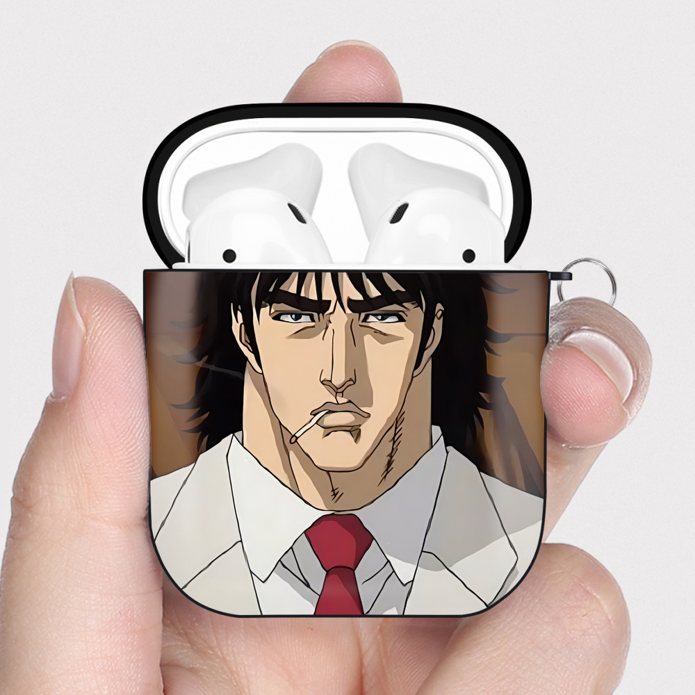 （画像用） 北斗の拳 Fist of the North Star AirPods 第2世代保護ケース ハードシェル ブラック 耐衝撃・防指紋・カラビナ付き