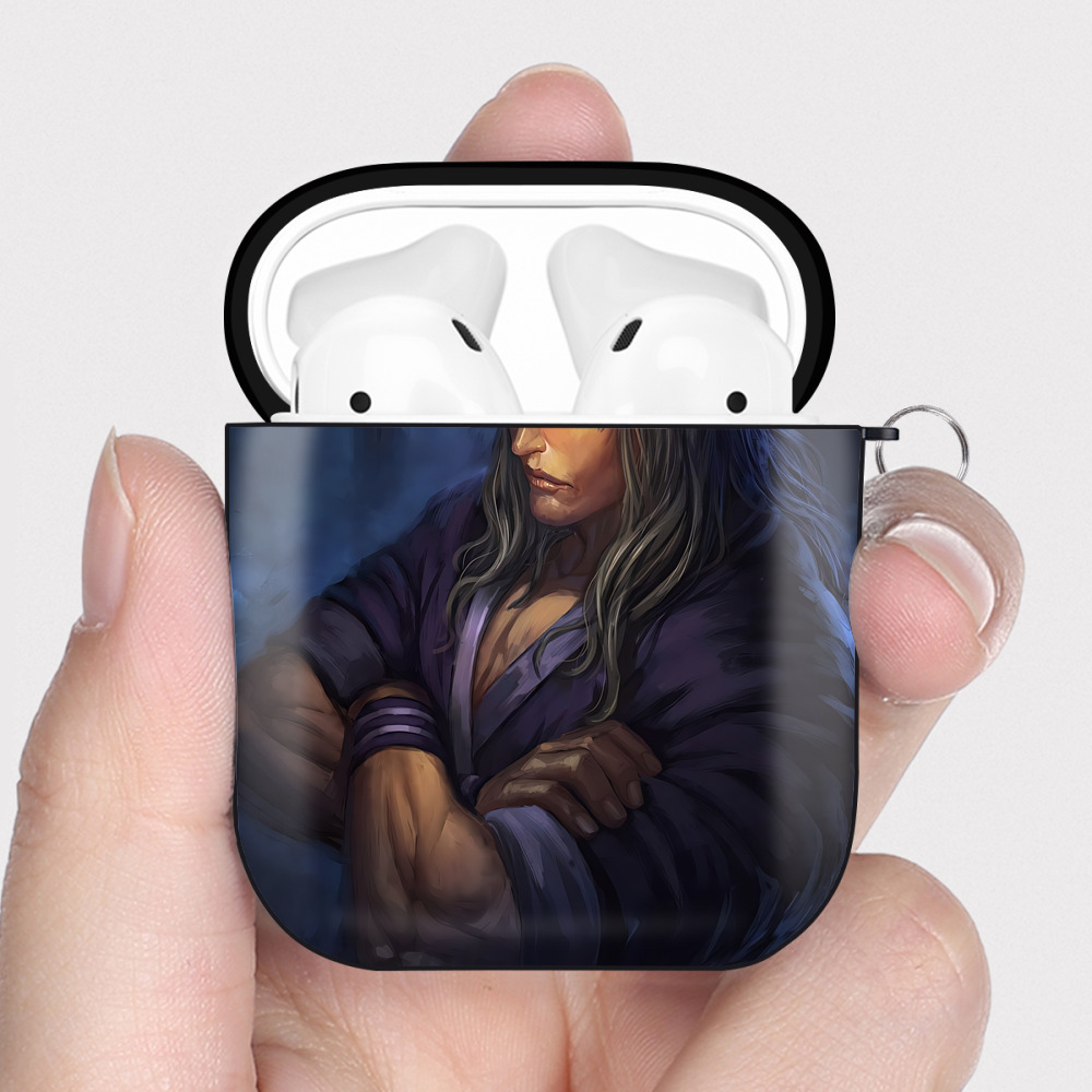 （画像用） 北斗の拳 Fist of the North Star AirPods 第2世代保護ケース ハードシェル ブラック 耐衝撃・防指紋・カラビナ付き
