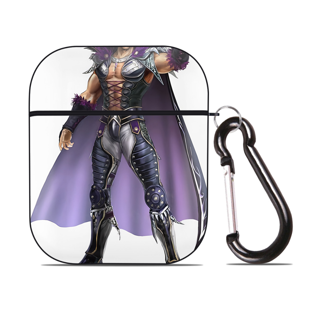 （画像用） 北斗の拳 Fist of the North Star AirPods 第2世代保護ケース ハードシェル ブラック 耐衝撃・防指紋・カラビナ付き