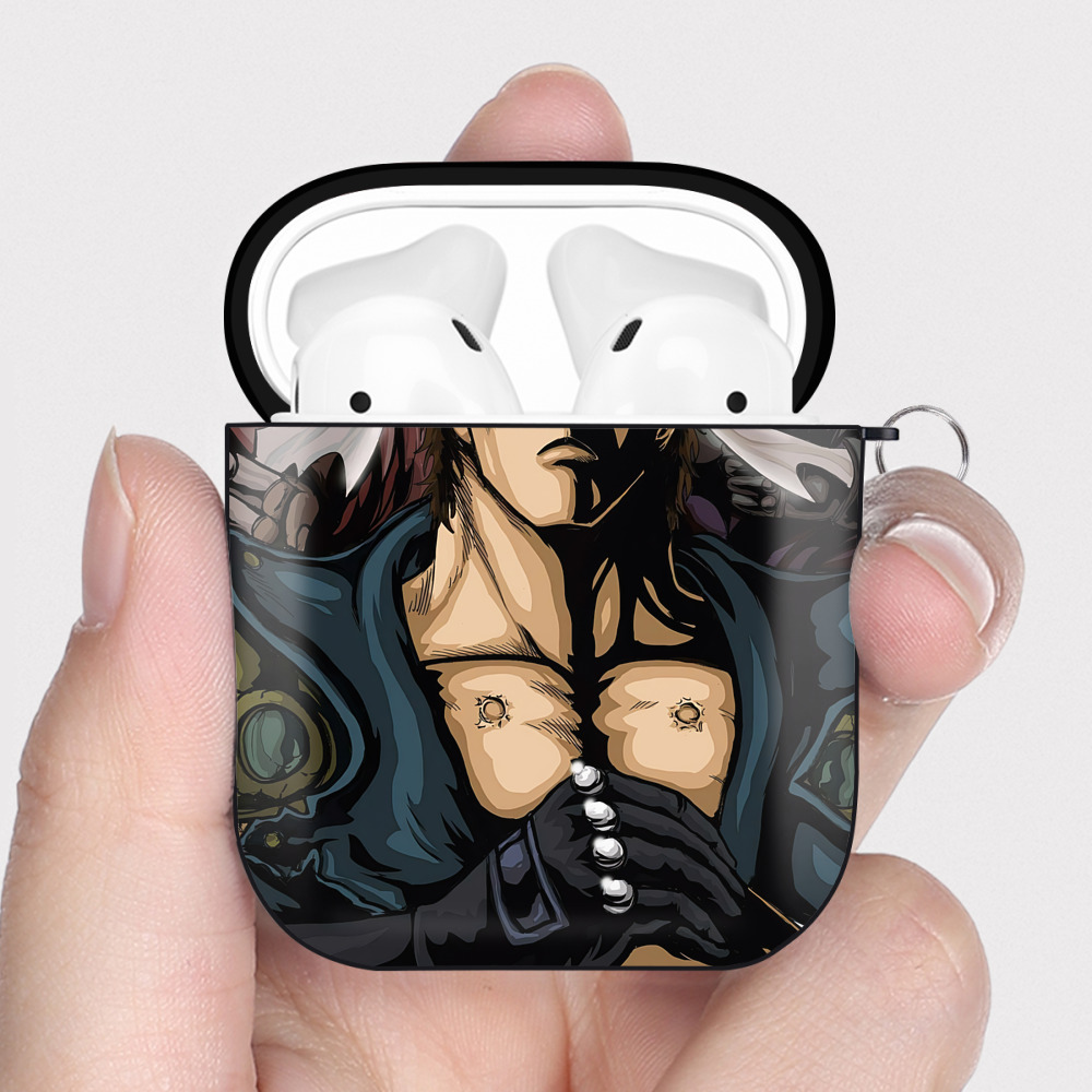（画像用） 北斗の拳 Fist of the North Star AirPods 第2世代保護ケース ハードシェル ブラック 耐衝撃・防指紋・カラビナ付き