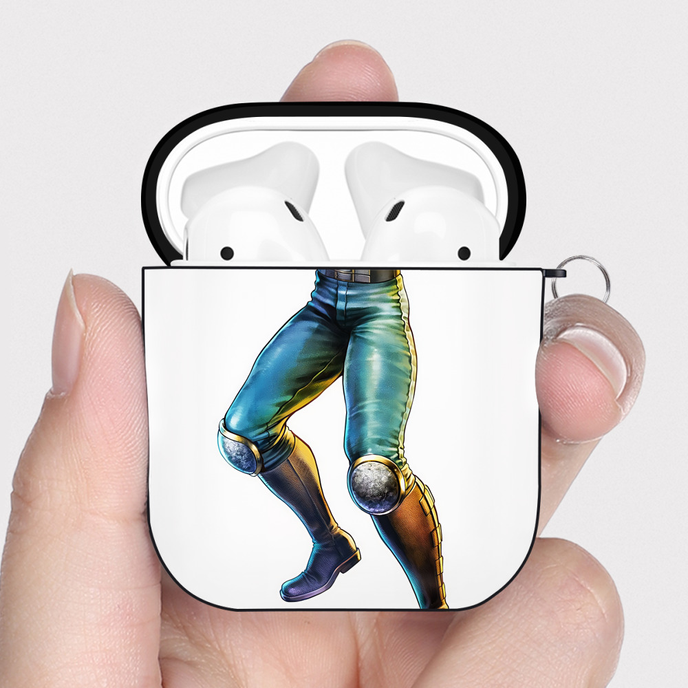 （画像用） 北斗の拳 Fist of the North Star AirPods 第2世代保護ケース ハードシェル ブラック 耐衝撃・防指紋・カラビナ付き