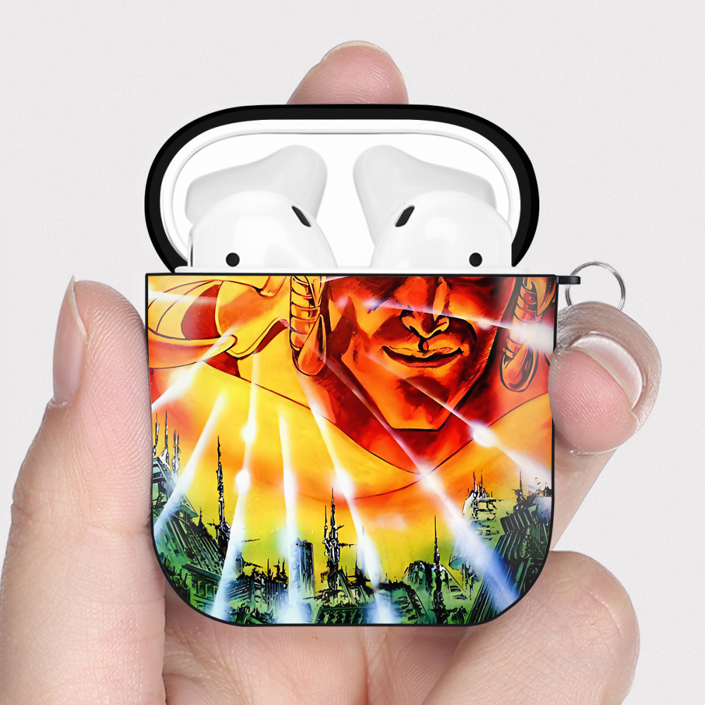 （画像用） 北斗の拳 Fist of the North Star AirPods 第2世代保護ケース ハードシェル ブラック 耐衝撃・防指紋・カラビナ付き