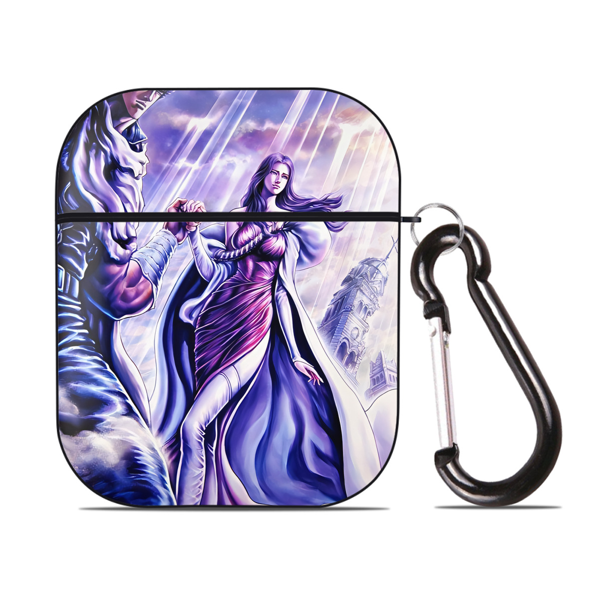 （画像用） 北斗の拳 Fist of the North Star AirPods 第2世代保護ケース ハードシェル ブラック 耐衝撃・防指紋・カラビナ付き