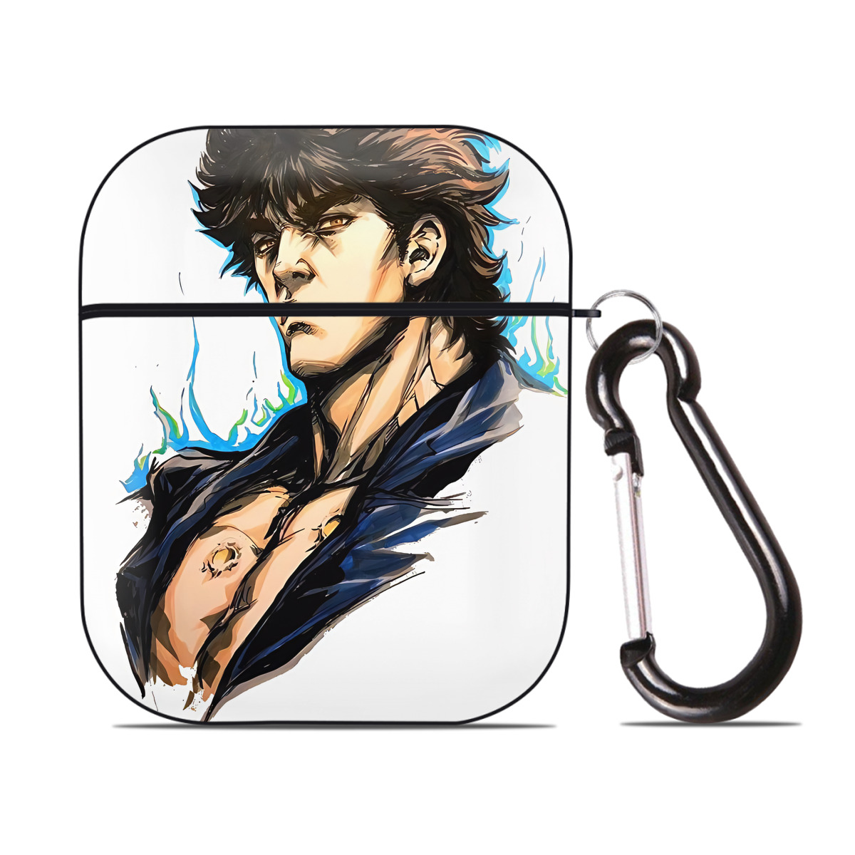 （画像用） 北斗の拳 Fist of the North Star AirPods 第2世代保護ケース ハードシェル ブラック 耐衝撃・防指紋・カラビナ付き
