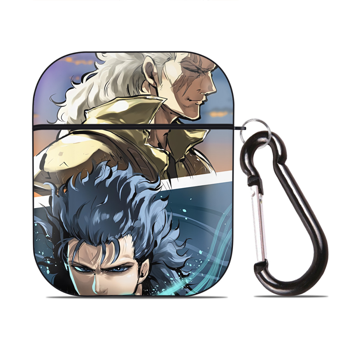 （画像用） 北斗の拳 Fist of the North Star AirPods 第2世代保護ケース ハードシェル ブラック 耐衝撃・防指紋・カラビナ付き
