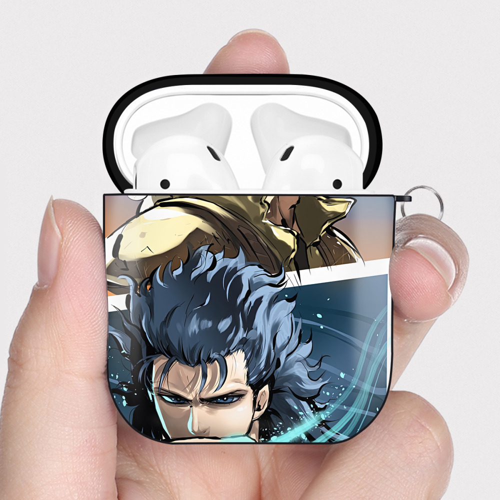（画像用） 北斗の拳 Fist of the North Star AirPods 第2世代保護ケース ハードシェル ブラック 耐衝撃・防指紋・カラビナ付き
