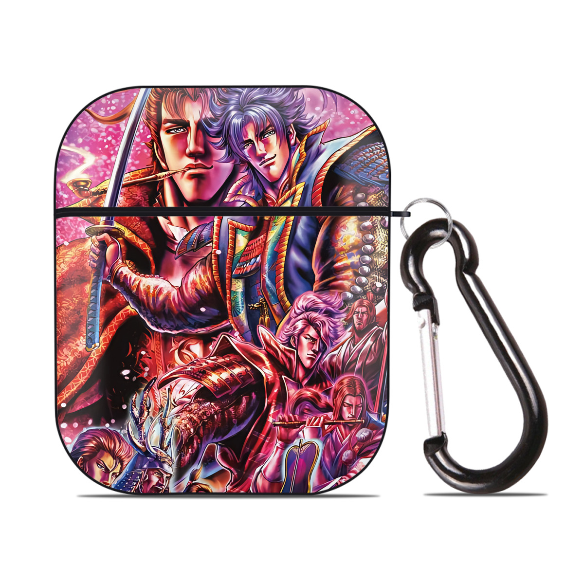（画像用） 北斗の拳 Fist of the North Star AirPods 第2世代保護ケース ハードシェル ブラック 耐衝撃・防指紋・カラビナ付き