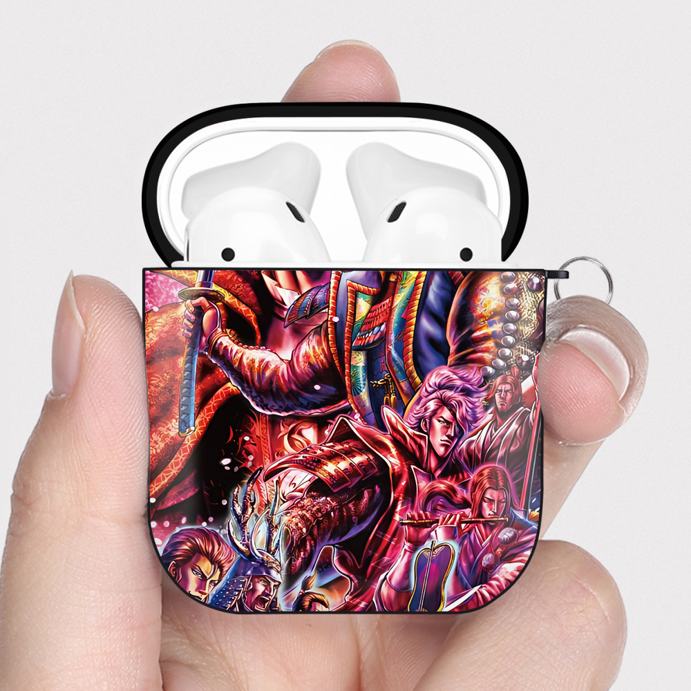 （画像用） 北斗の拳 Fist of the North Star AirPods 第2世代保護ケース ハードシェル ブラック 耐衝撃・防指紋・カラビナ付き