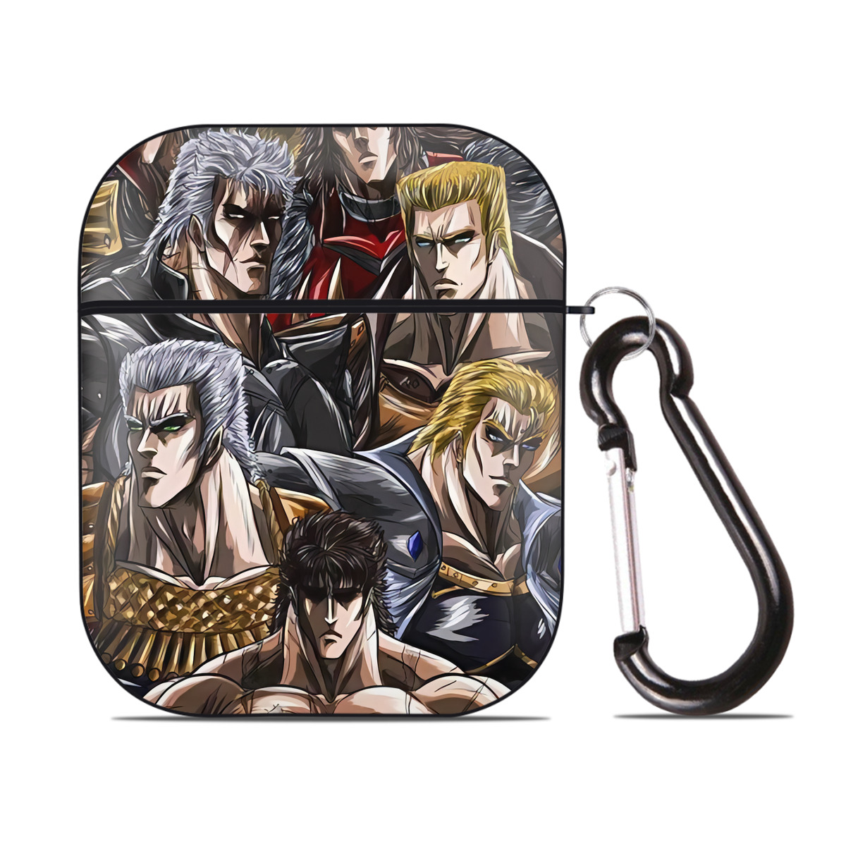 （画像用） 北斗の拳 Fist of the North Star AirPods 第2世代保護ケース ハードシェル ブラック 耐衝撃・防指紋・カラビナ付き