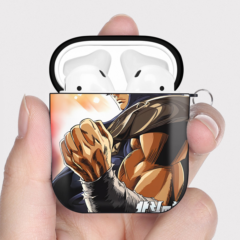 （画像用） 北斗の拳 Fist of the North Star AirPods 第2世代保護ケース ハードシェル ブラック 耐衝撃・防指紋・カラビナ付き