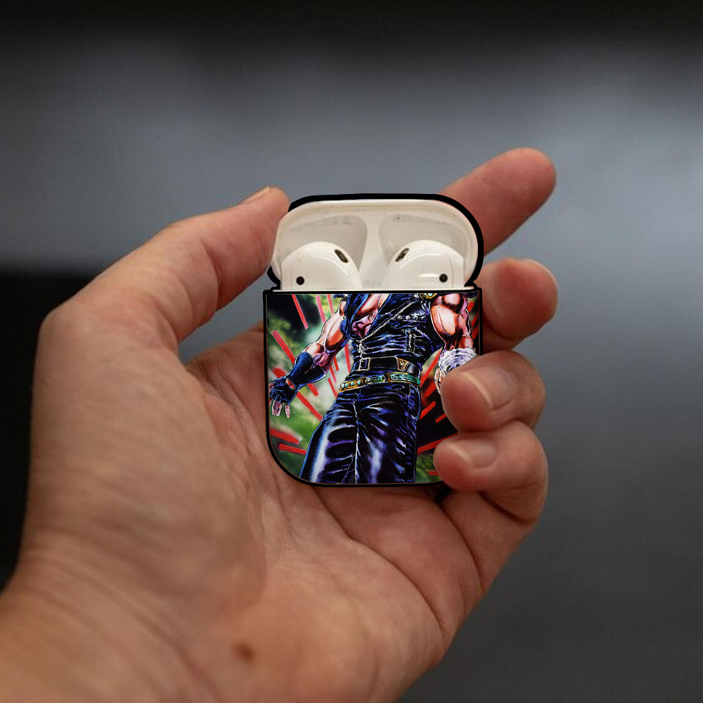 北斗の拳 Fist of the North Star AirPods 第2世代保護ケース ハードシェル ブラック 耐衝撃・防指紋・カラビナ付き