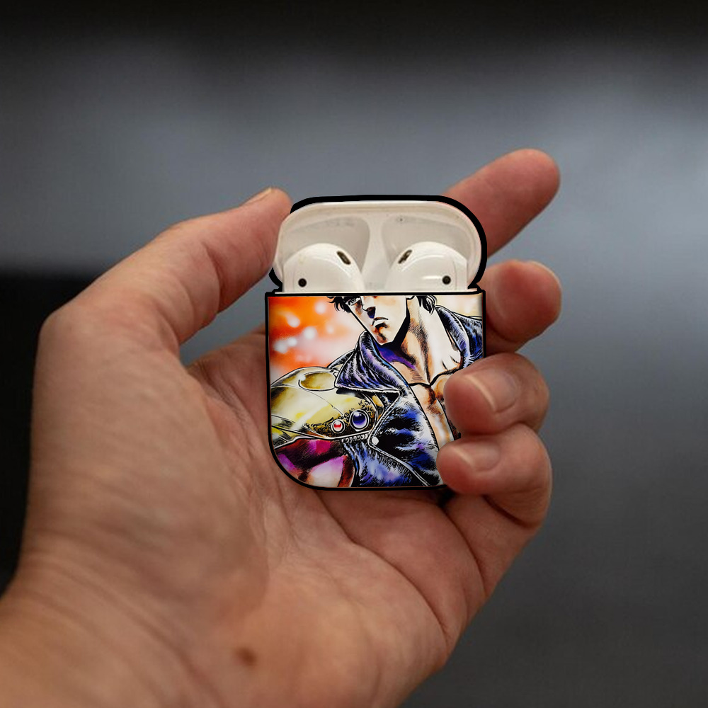 北斗の拳 Fist of the North Star AirPods 第2世代保護ケース ハードシェル ブラック 耐衝撃・防指紋・カラビナ付き