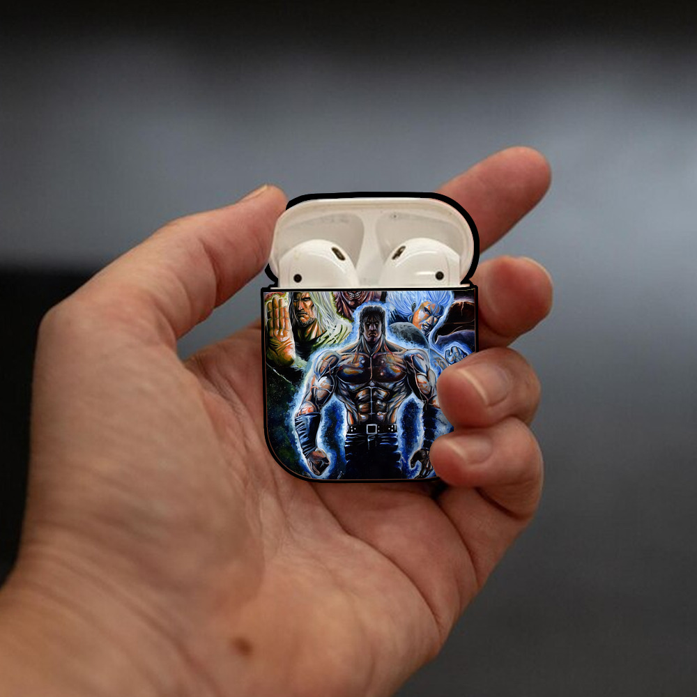 北斗の拳 Fist of the North Star AirPods 第2世代保護ケース ハードシェル ブラック 耐衝撃・防指紋・カラビナ付き