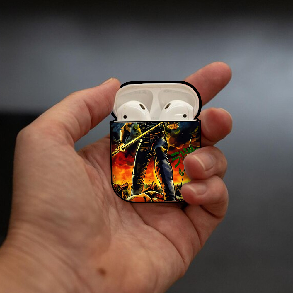 北斗の拳 Fist of the North Star AirPods 第2世代保護ケース ハードシェル ブラック 耐衝撃・防指紋・カラビナ付き