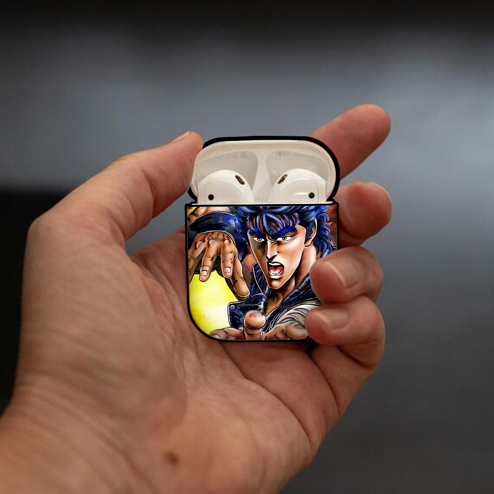 北斗の拳 Fist of the North Star AirPods 第2世代保護ケース ハードシェル ブラック 耐衝撃・防指紋・カラビナ付き