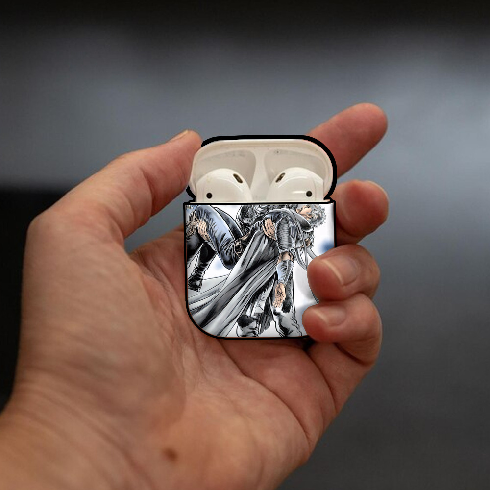 北斗の拳 Fist of the North Star AirPods 第2世代保護ケース ハードシェル ブラック 耐衝撃・防指紋・カラビナ付き