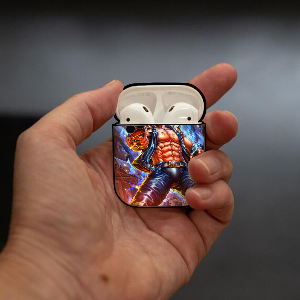 北斗の拳 Fist of the North Star AirPods 第2世代保護ケース ハードシェル ブラック 耐衝撃・防指紋・カラビナ付き