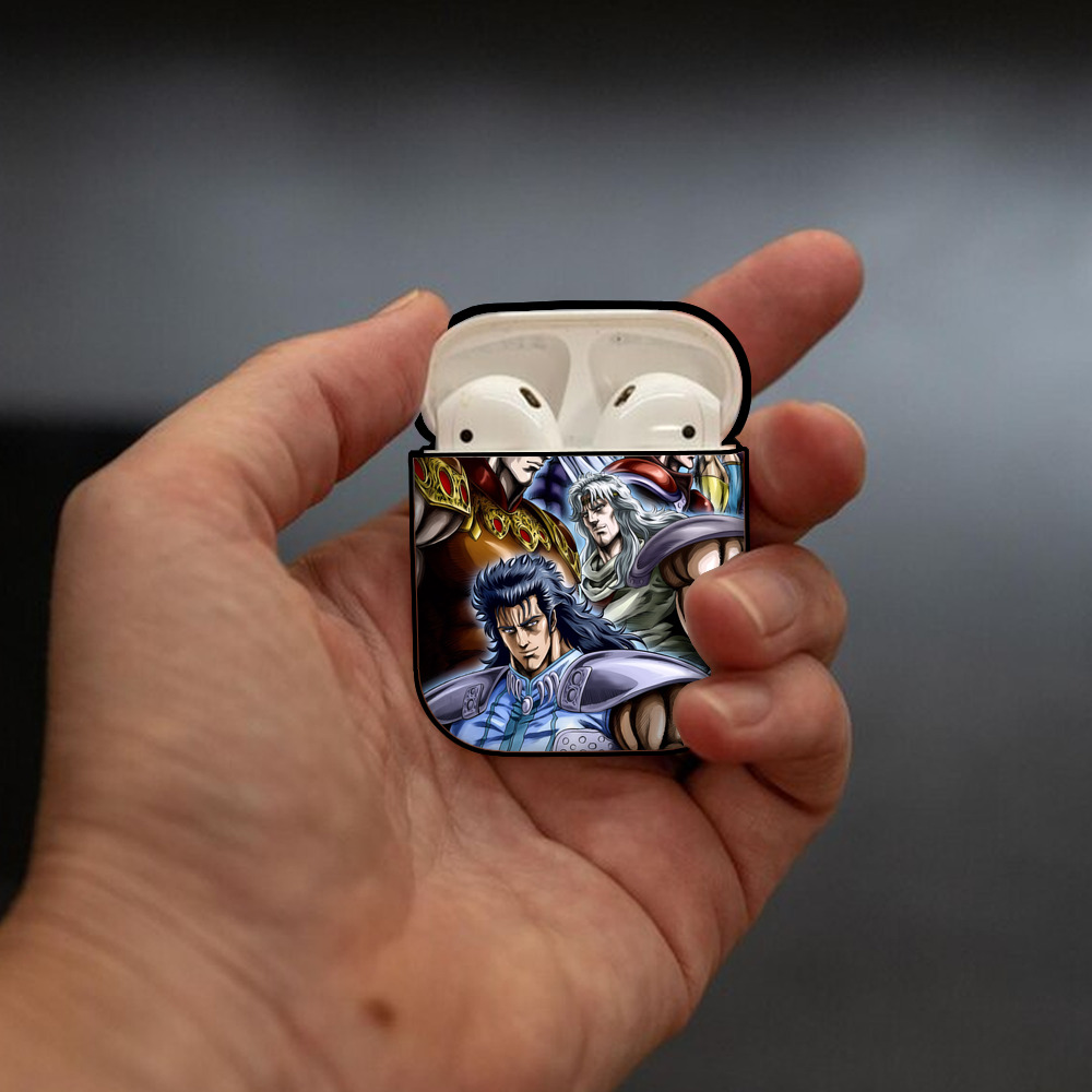 北斗の拳 Fist of the North Star AirPods 第2世代保護ケース ハードシェル ブラック 耐衝撃・防指紋・カラビナ付き