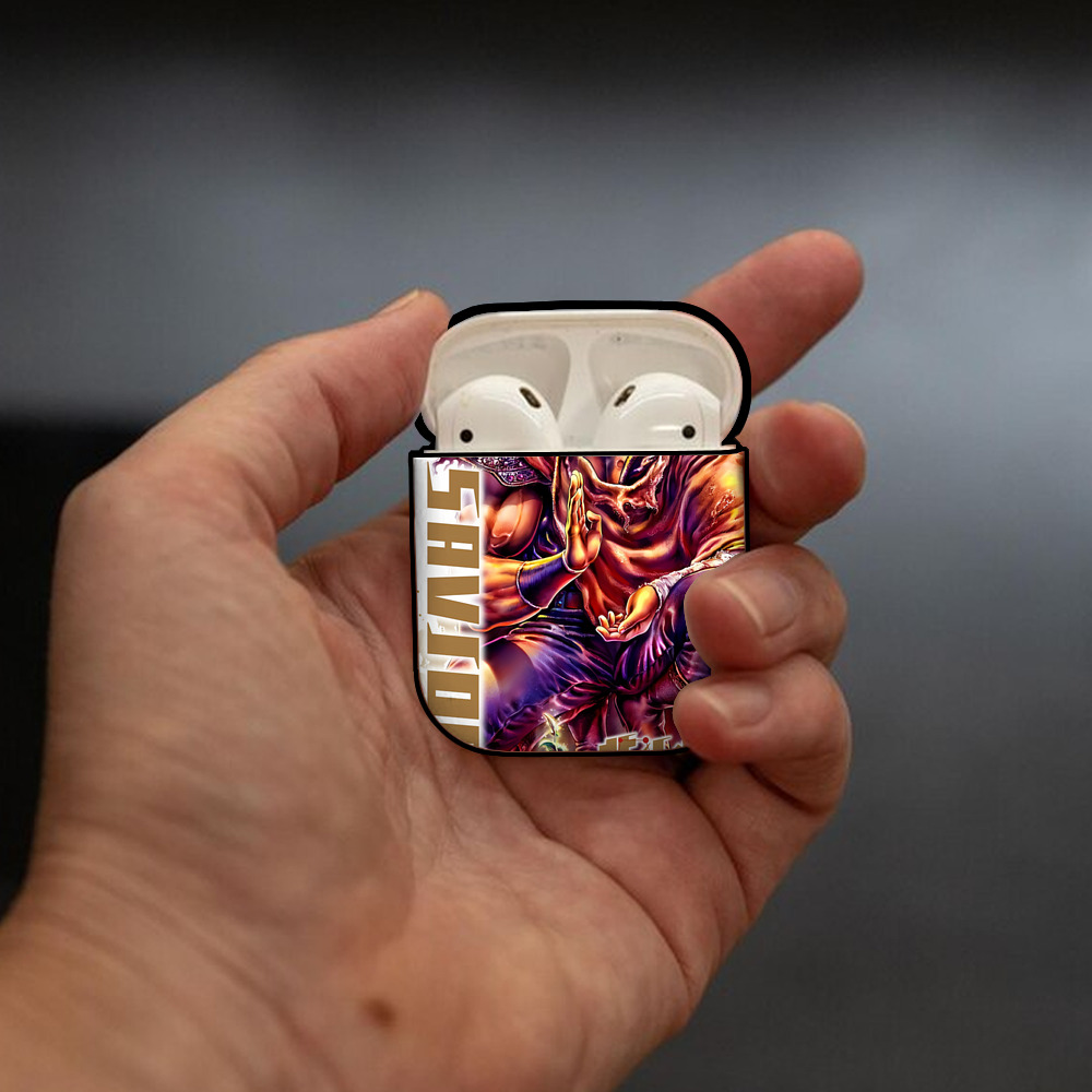 北斗の拳 Fist of the North Star AirPods 第2世代保護ケース ハードシェル ブラック 耐衝撃・防指紋・カラビナ付き