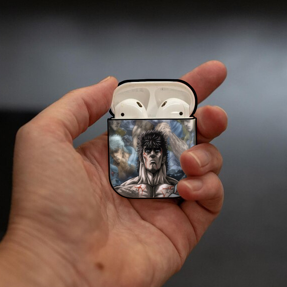 北斗の拳 Fist of the North Star AirPods 第2世代保護ケース ハードシェル ブラック 耐衝撃・防指紋・カラビナ付き