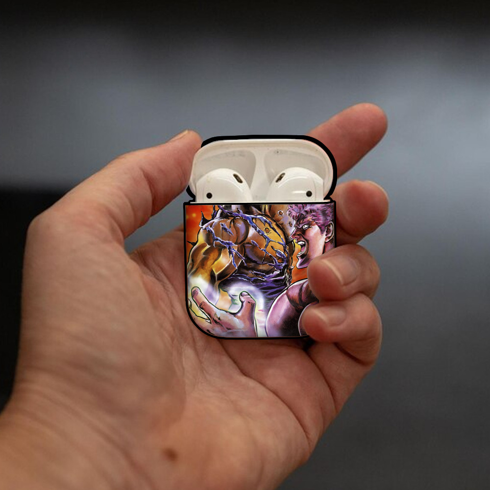 北斗の拳 Fist of the North Star AirPods 第2世代保護ケース ハードシェル ブラック 耐衝撃・防指紋・カラビナ付き