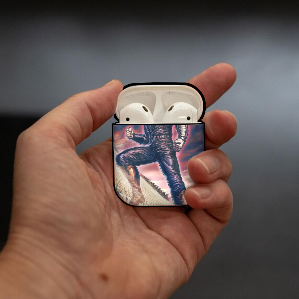 北斗の拳 Fist of the North Star AirPods 第2世代保護ケース ハードシェル ブラック 耐衝撃・防指紋・カラビナ付き