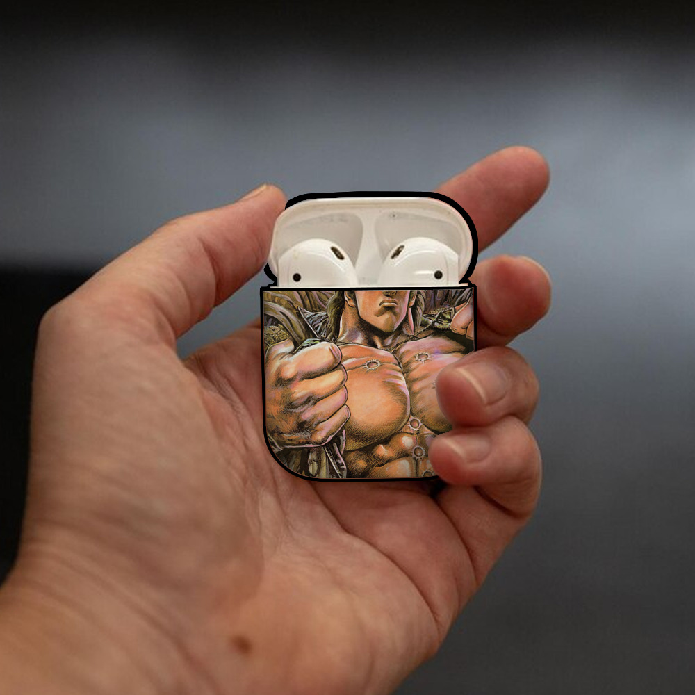 北斗の拳 Fist of the North Star AirPods 第2世代保護ケース ハードシェル ブラック 耐衝撃・防指紋・カラビナ付き
