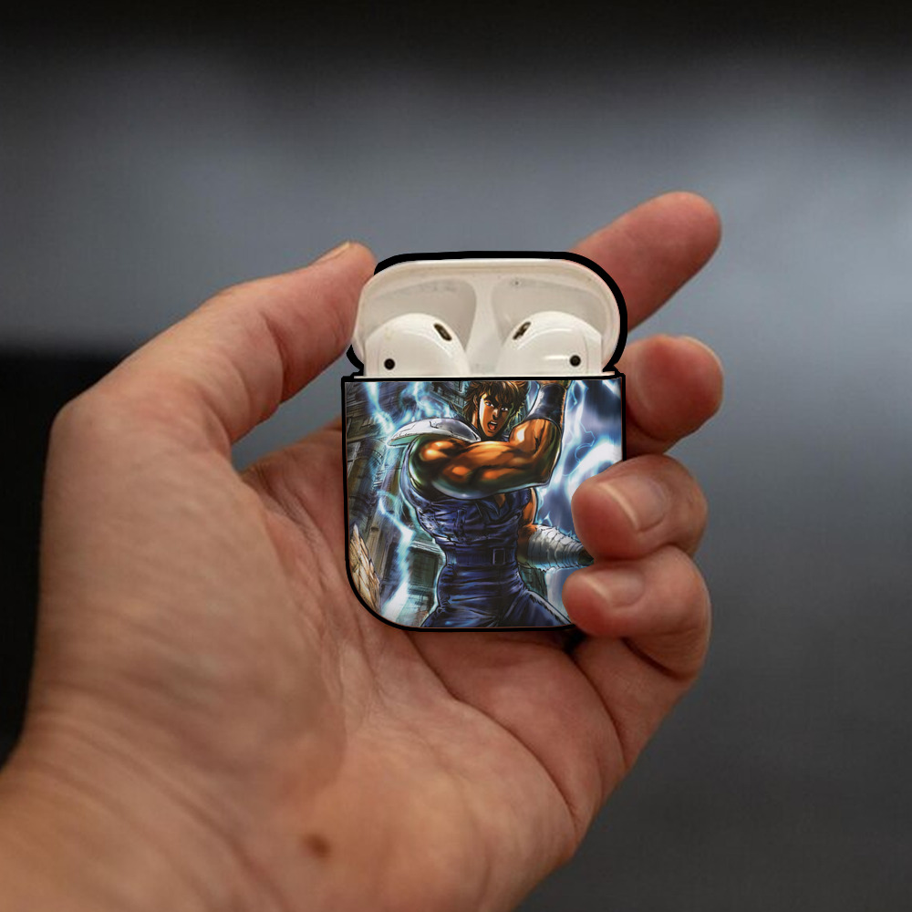 北斗の拳 Fist of the North Star AirPods 第2世代保護ケース ハードシェル ブラック 耐衝撃・防指紋・カラビナ付き