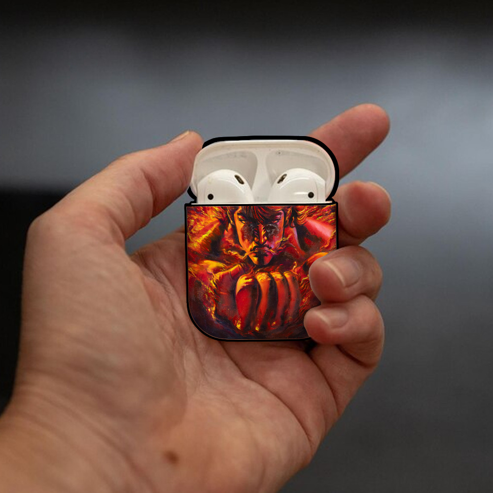 北斗の拳 Fist of the North Star AirPods 第2世代保護ケース ハードシェル ブラック 耐衝撃・防指紋・カラビナ付き