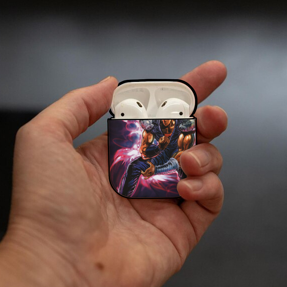 北斗の拳 Fist of the North Star AirPods 第2世代保護ケース ハードシェル ブラック 耐衝撃・防指紋・カラビナ付き